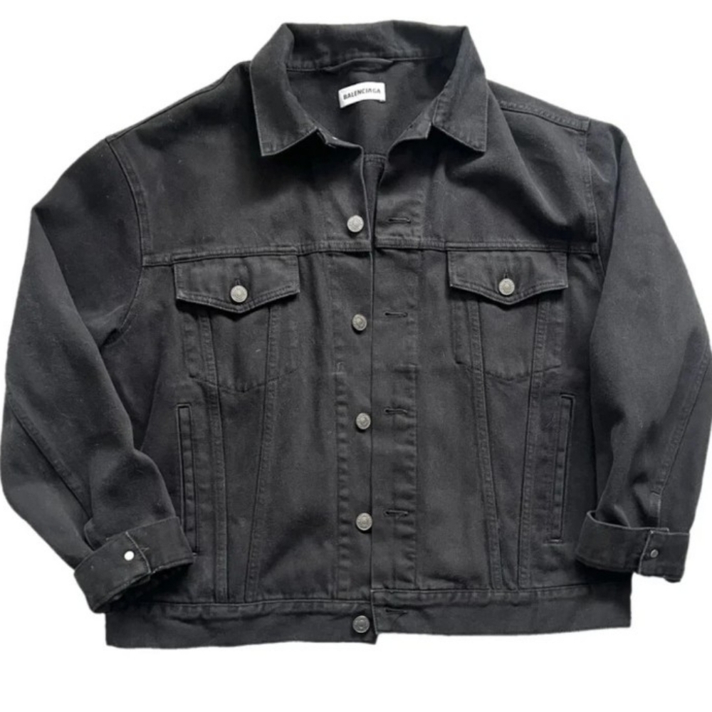 Balenciaga Black Denim Jacket Authentic